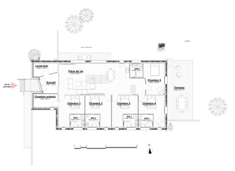 Aménagement de 5 chambres d'hôtes dans un Bâtiment existant