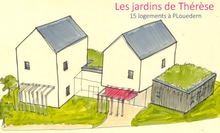 Les jardins de Thérèse - 15 logements à plouedern - perspective nord