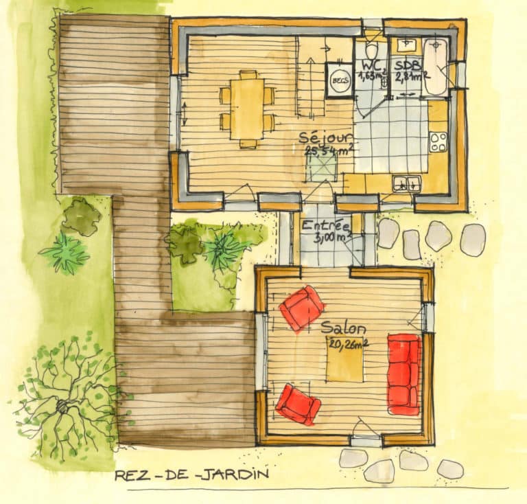 plan rez-de-jardin